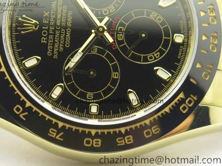 0109 Tailored Daytona 116518 LN YG ARF 1:1 Best Edition Black Dial On Rubber Strap A4130 Super Clone 3479